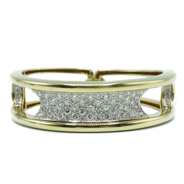 4ctw Diamond Hinged Bangle - 18k Two Tone Gold - G-H Color SI1-I1 Clarity Lumina Gem Wilmington, NC