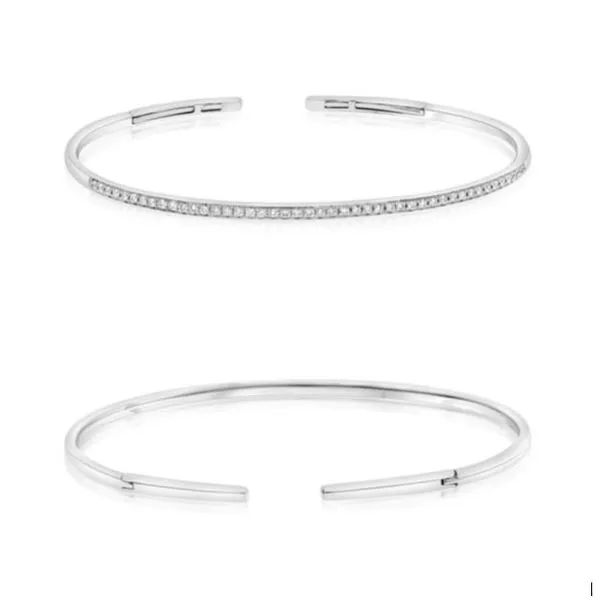 Diamond Hinged Cuff- 14k White Gold Lumina Gem Wilmington, NC