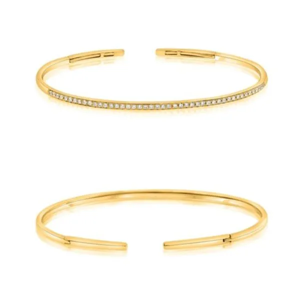 Diamond Hinged Cuff- 14k Yellow Gold Lumina Gem Wilmington, NC