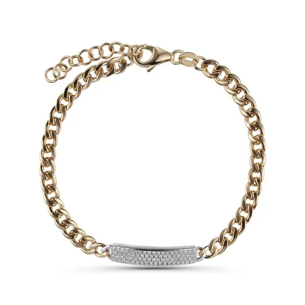 .23ctw Diamond Plate and Curb Chain Bracelet Lumina Gem Hampstead, NC