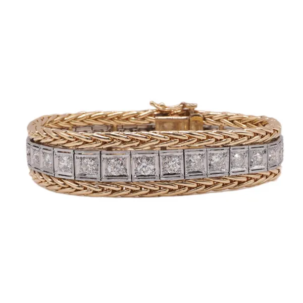 5.50ctw Diamond and Platinum Bracelet in a 14k Yellow Gold Removable Guard Lumina Gem Hampstead, NC