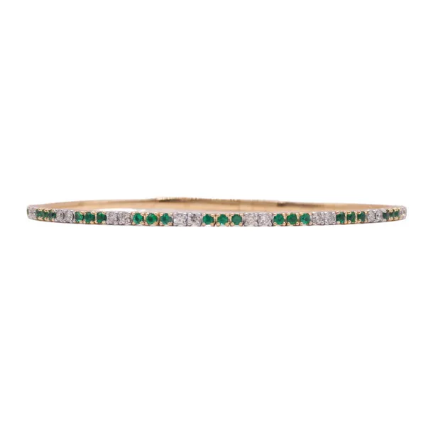 Heera Moti Emerald and Diamond Flex Bangle Lumina Gem Hampstead, NC