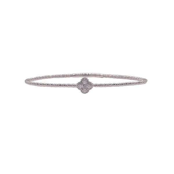 .18ctw Diamond and 14k White Gold Flex Bangle. Lumina Gem Hampstead, NC