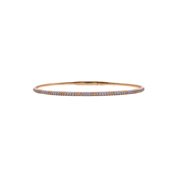 50ctw Diamond and 14k Two Tone Gold Flex Bangle. Lumina Gem Hampstead, NC