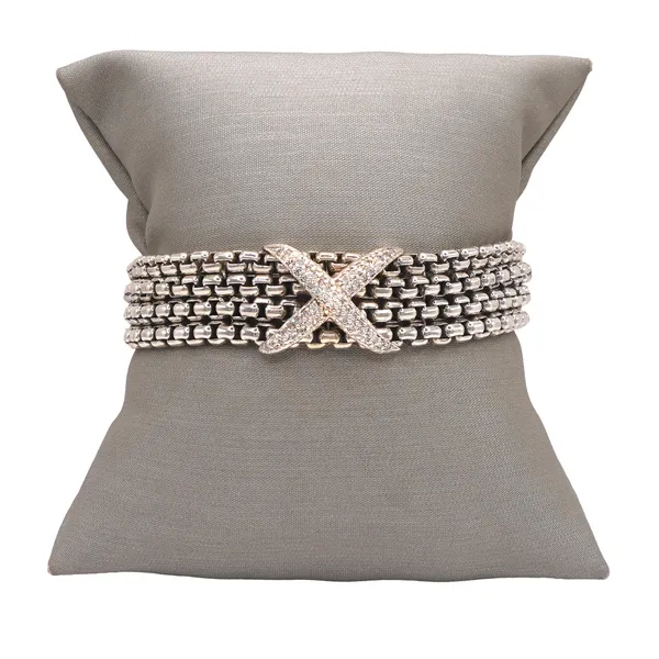 David Yurman Sterling Silver and Diamond X 4 Row Bracelet Lumina Gem Hampstead, NC