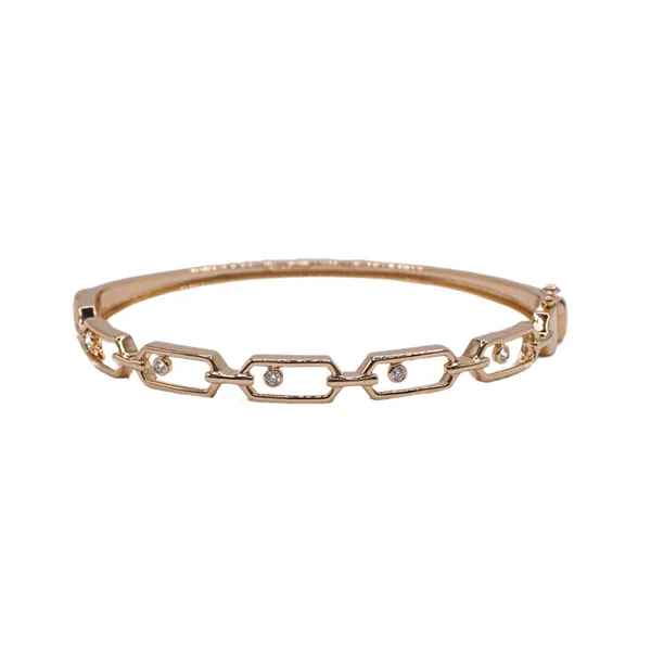Luvente Diamond Hinged Bangle- 14k Yellow Gold Image 2 Lumina Gem Hampstead, NC