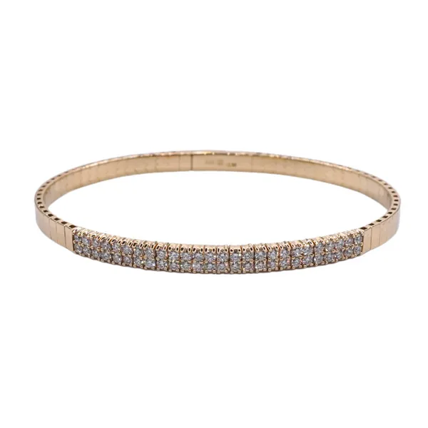 Double Row Diamond Flex Bangle- 14k Yellow Gold Lumina Gem Hampstead, NC