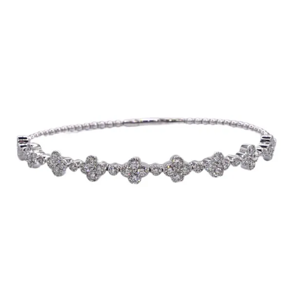 2.10ctw Diamond Clover Design Flex Bangle- 14k White Gold Lumina Gem Hampstead, NC