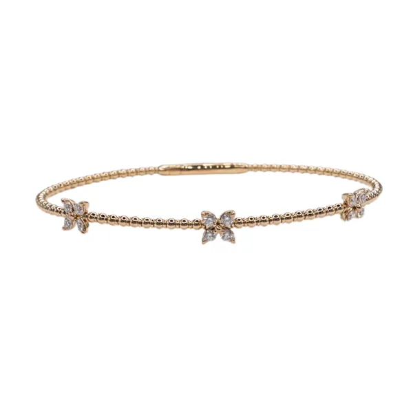 .35ctw Diamond Clover Stations Flex Bangle- 14k Yellow Gold Lumina Gem Hampstead, NC