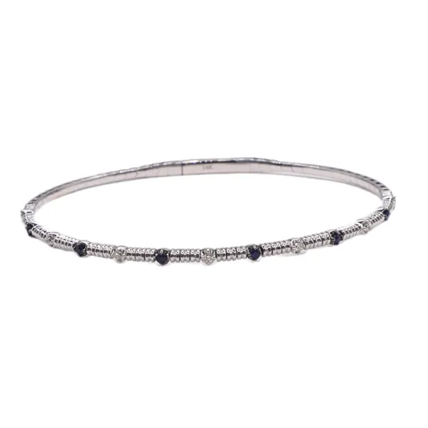 Sapphire and Diamond Flexible Bangle- 14k White Gold Lumina Gem Hampstead, NC