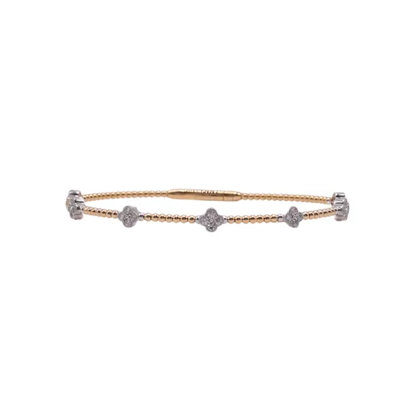 .45ctw Diamond Clover Station Flex Bangle- 14k Yellow Gold Lumina Gem Hampstead, NC