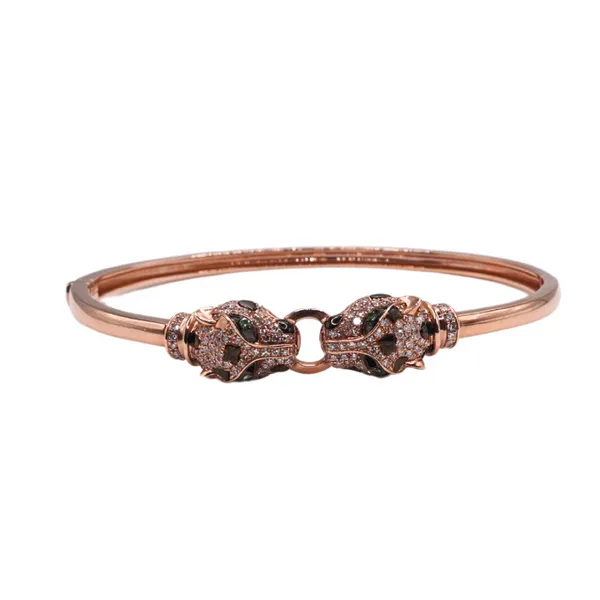 Effy Diamond Panther Hinge Bangle- 14k Yellow Gold Image 2 Lumina Gem Hampstead, NC