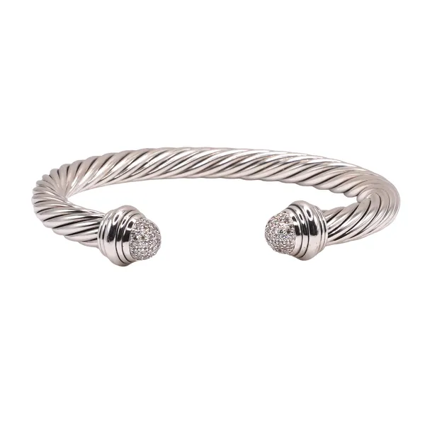 David Yurman Sterling Silver and Pave Diamond Cuff Lumina Gem Hampstead, NC