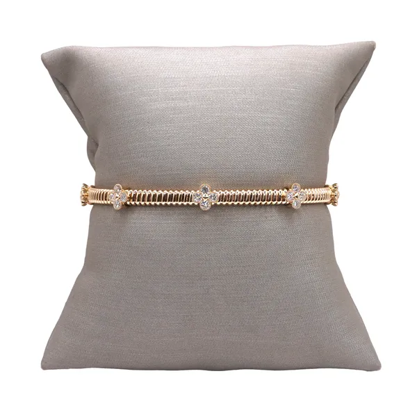 .78ctw Diamond 5 Clover Station Bangle- 14k Yellow Gold Lumina Gem Wilmington, NC