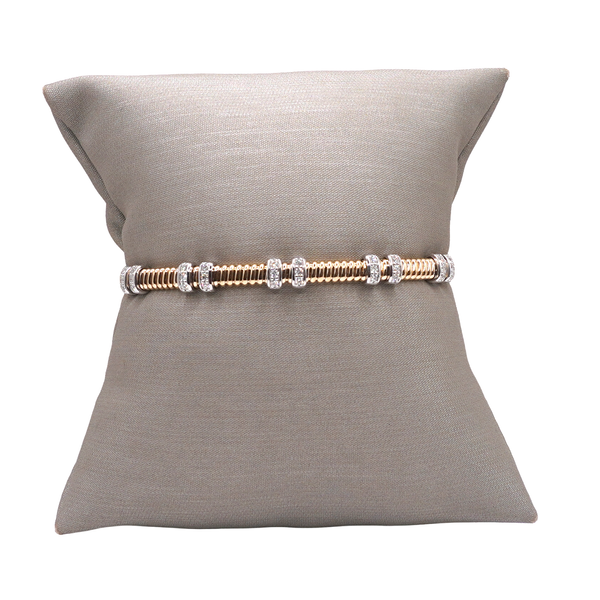 Diamond Line Station Flex Bangle-14k Two Tone Gold Lumina Gem Wilmington, NC