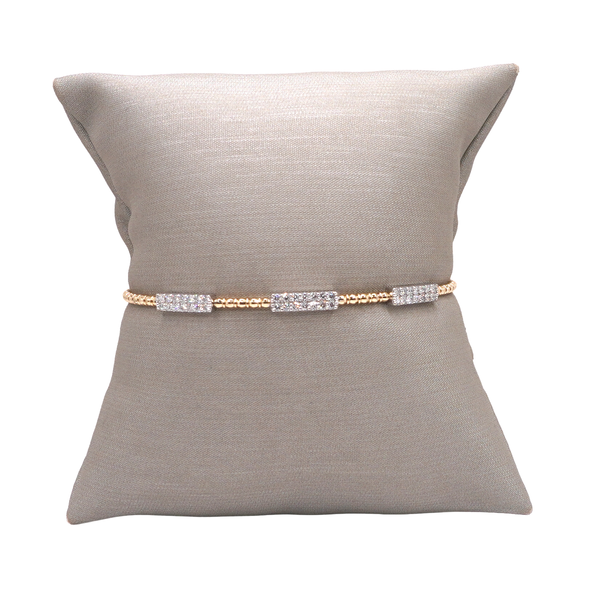 Diamond Double Row Station Flex Bangle- 14k Two Tone Gold Lumina Gem Wilmington, NC