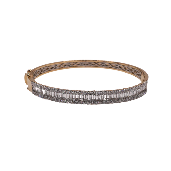 3.71ctw Diamond Hinged Bangle- 14k Yellow Gold Lumina Gem Wilmington, NC