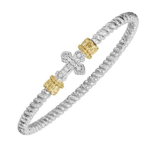 Vahan .08ctw Diamond Cross Bangle- 3mm Lumina Gem Wilmington, NC