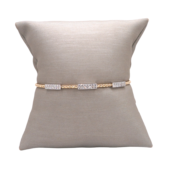 Diamond Double Row Station Flex Bangle- 14k Two Tone Gold Lumina Gem Wilmington, NC