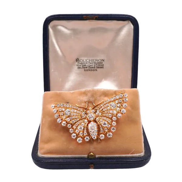 Bucheron 6.08ctw Diamond Butterfly Pin- 18k Yellow Gold Image 2 Lumina Gem Hampstead, NC