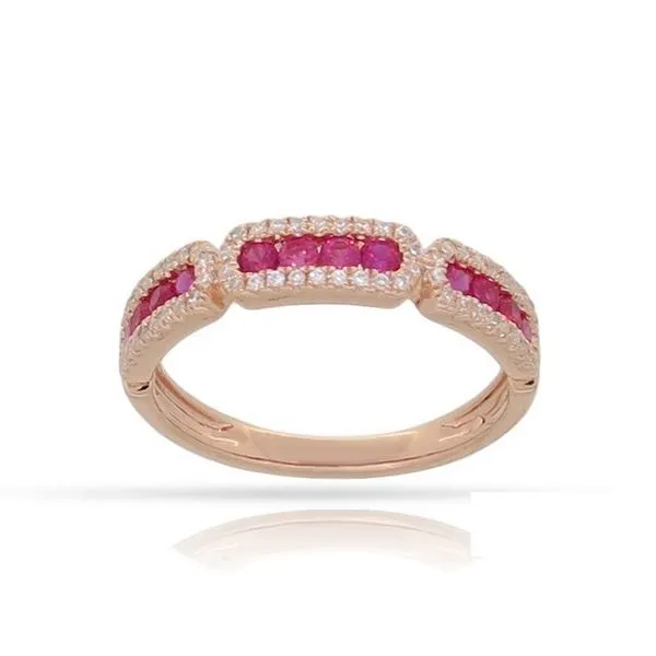 Luvente Diamond and Ruby Rose Gold Ring Lumina Gem Wilmington, NC