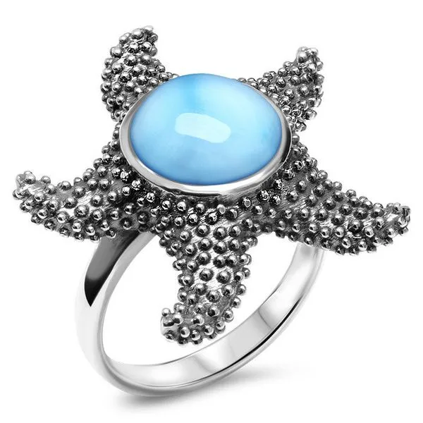 Marahlago Larimar Starfish Ring Lumina Gem Wilmington, NC