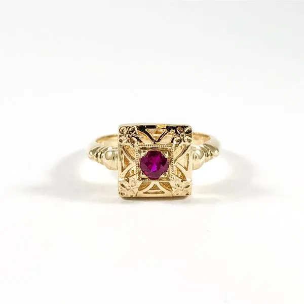 Ruby and Yellow Gold Filigree Ring Lumina Gem Wilmington, NC