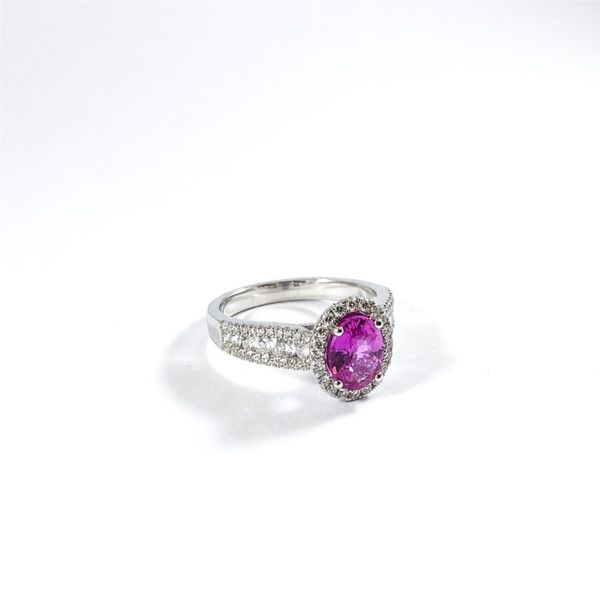 Roman and Jules Pink Sapphire and Diamond Ring Image 2 Lumina Gem Wilmington, NC