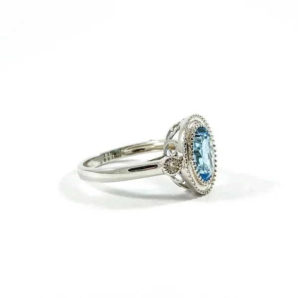 Oval Blue Topaz and Diamond Ring Image 2 Lumina Gem Wilmington, NC