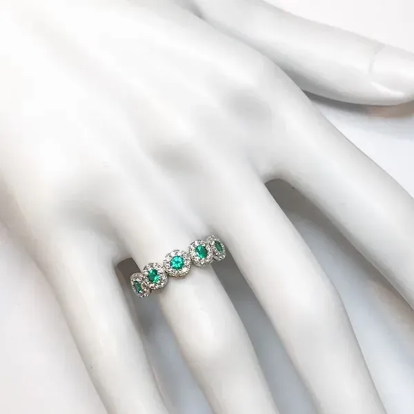 S. Kashi and Sons Emerald and Diamond Band - White Gold Image 2 Lumina Gem Wilmington, NC