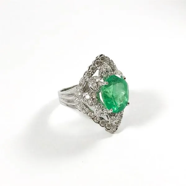 4.95ct Oval Emerald and Diamond Ring Image 2 Lumina Gem Wilmington, NC