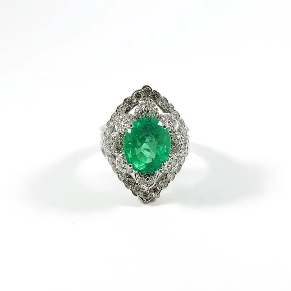 4.95ct Oval Emerald and Diamond Ring Lumina Gem Wilmington, NC