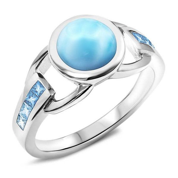 Marahlago Larimar and Blue Topaz Ring Lumina Gem Wilmington, NC