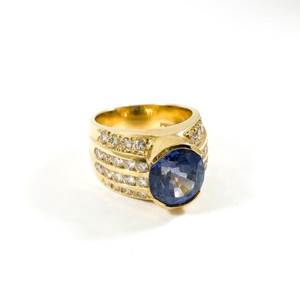 7.65ct Sapphire and Diamond Ring - H Color SI Clarity Image 2 Lumina Gem Wilmington, NC