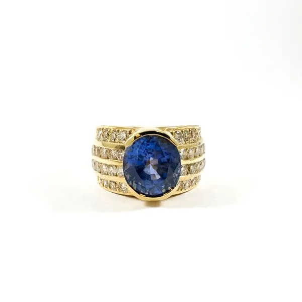 7.65ct Sapphire and Diamond Ring - H Color SI Clarity Lumina Gem Wilmington, NC