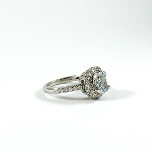 .99ct Aquamarine and Diamond Ring - White Gold Image 2 Lumina Gem Wilmington, NC