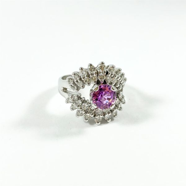 1ct Pink Sapphire and Diamond Ring - White Gold - G Color VS Clarity Image 2 Lumina Gem Wilmington, NC