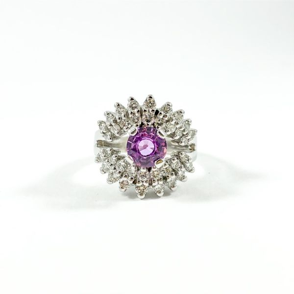 1ct Pink Sapphire and Diamond Ring - White Gold - G Color VS Clarity Lumina Gem Wilmington, NC