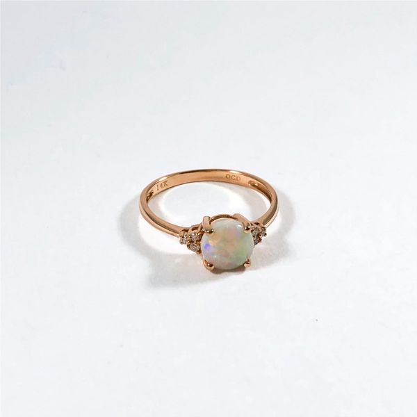 Opal and Diamond Ring - Rose Gold Image 2 Lumina Gem Wilmington, NC
