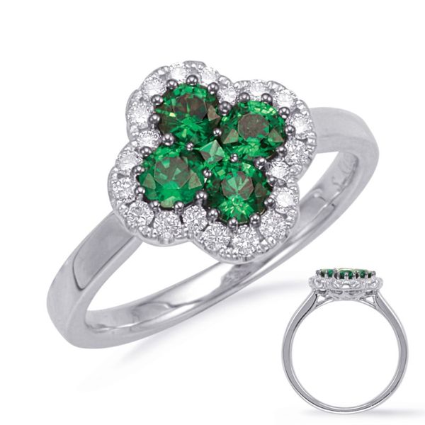 S. Kashi and Sons .66ctw Emerald and Diamond Ring - White Gold Lumina Gem Wilmington, NC