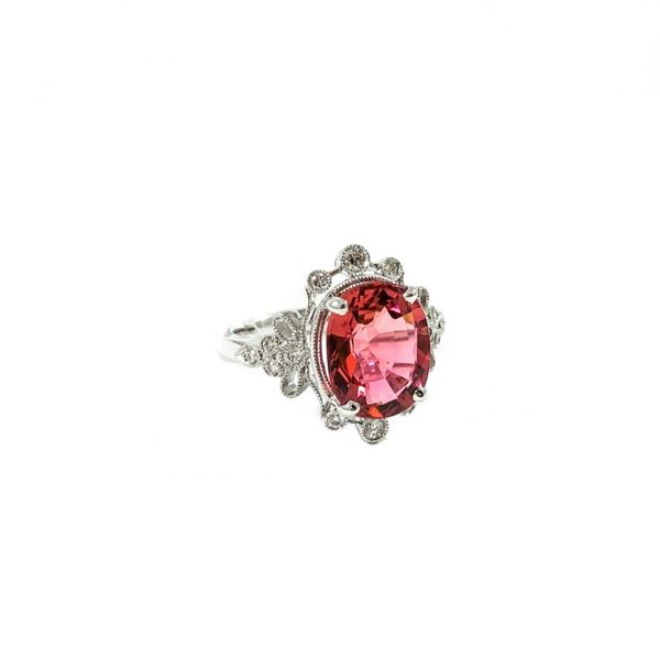 S. Kashi and Sons 3.45ct Pink Tourmaline and Diamond Ring - H Color SI1 Clarity Image 2 Lumina Gem Wilmington, NC