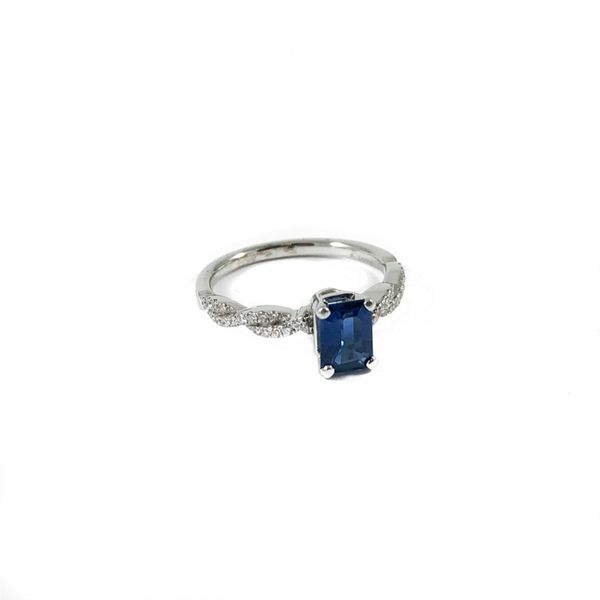 1.05ct A Grade Sapphire and .18ctw Diamond Ring Image 2 Lumina Gem Wilmington, NC