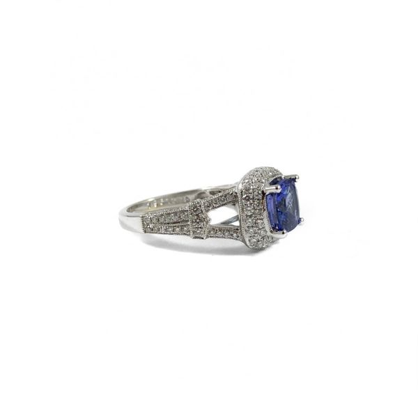 Tanzanite and Diamond Ring - White gold Image 2 Lumina Gem Wilmington, NC