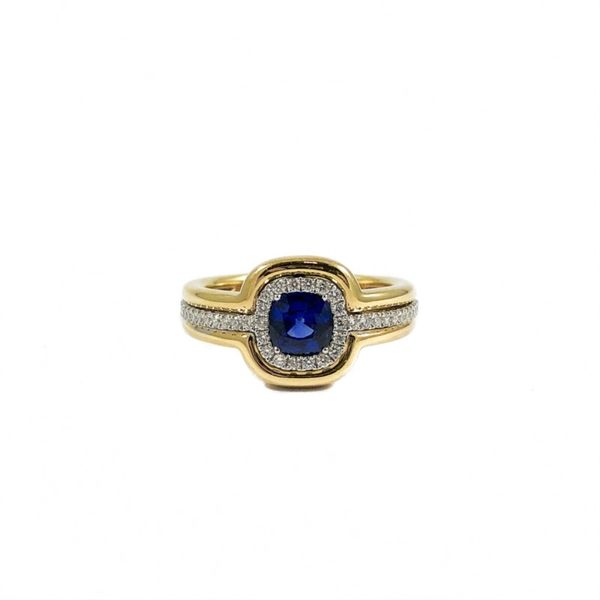 .62ct Sapphire and Diamond Two Tone Gold Ring Lumina Gem Wilmington, NC