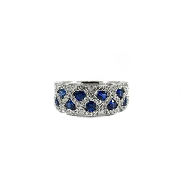 .75ctw Sapphire and Diamond Band - White Gold Lumina Gem Wilmington, NC