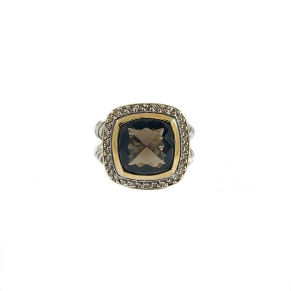 David Yurman Smokey Quartz and Diamond Albion Ring with Yellow Gold Accents Lumina Gem Wilmington, NC