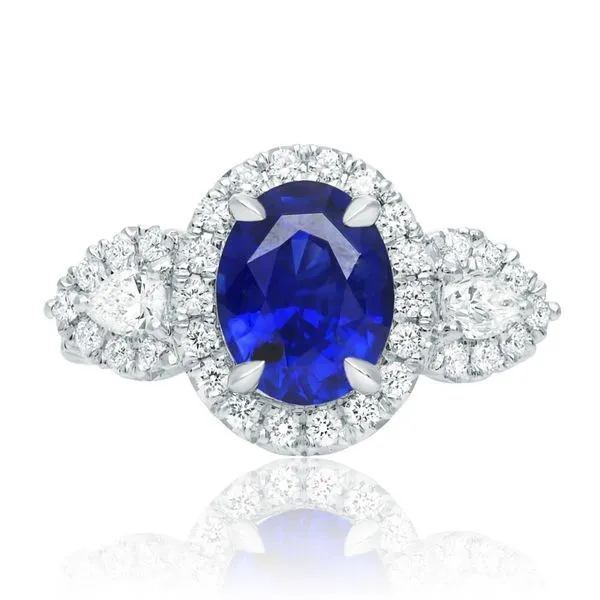 2.83ct Oval Sapphire and 1.15ctw Diamond Ring - Platinum Lumina Gem Wilmington, NC