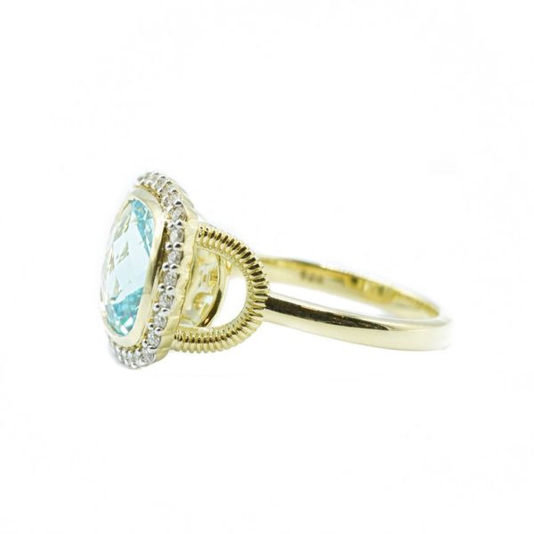 Sloane Street 4.18ct Blue Topaz and .28ctw Diamond Ring - Yellow Gold Image 2 Lumina Gem Wilmington, NC