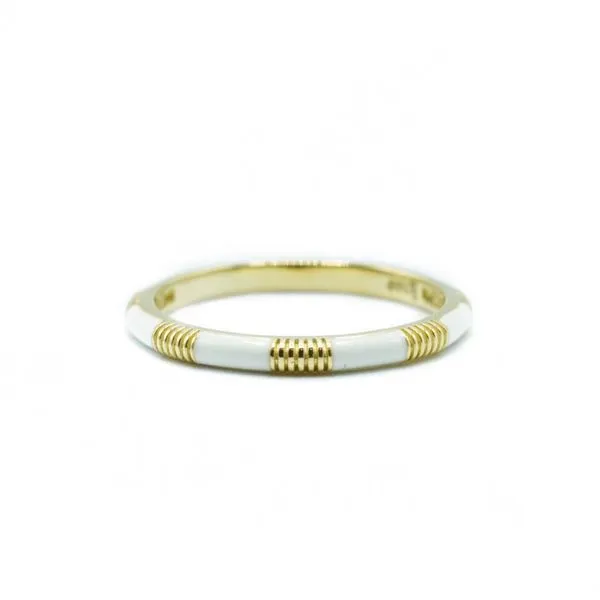 Sloane Street White Enamel and 18k Yellow Gold Band Lumina Gem Wilmington, NC