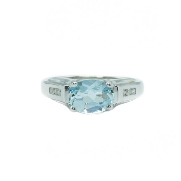 Blue Topaz and Diamond Ring - White Gold Lumina Gem Wilmington, NC